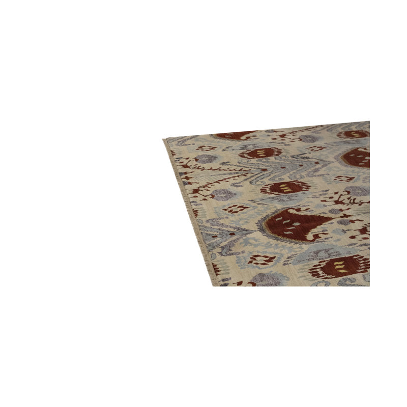 Hand-Knotted High-Quality Ivory Area Rug