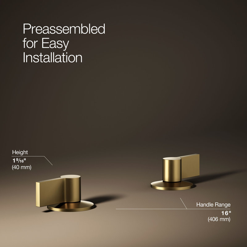 Components Bathroom Sink Handles With Lever Design, Vibrant Brushed Moderne Brass