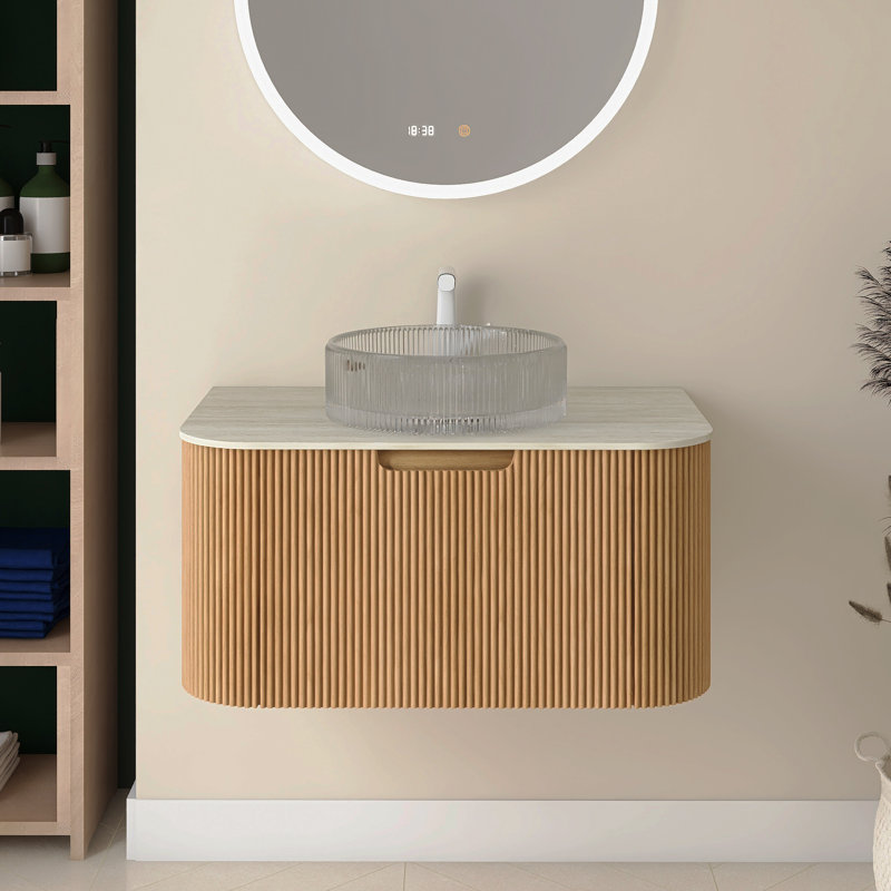 Armoire de rangement 30 po rayée à bords arrondis avec tiroir 30 po