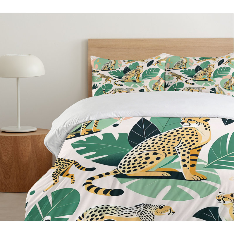 Cheetah Duvet Cover, Queen Duvet Cover + 2 Standard Shams