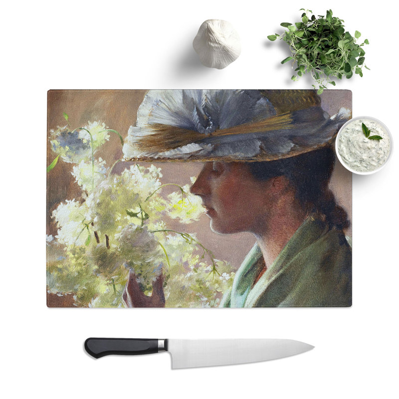 Lady with a Bouquet by Charles Curran Chopping Board, 0.4cm H x 20cm W x 28.5cm L