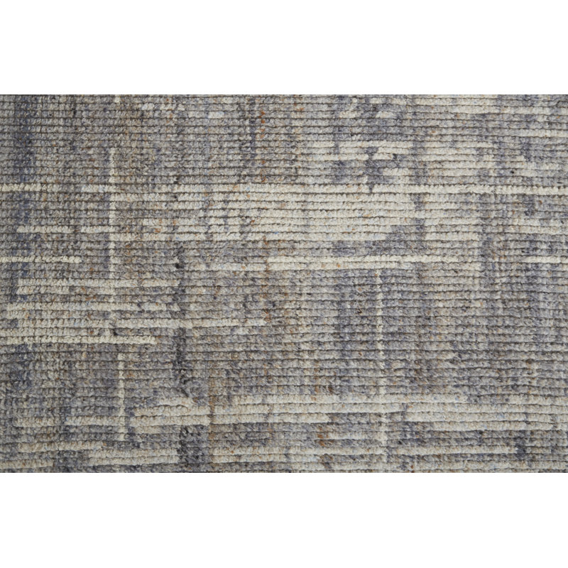 Alford Wool Abstract Area Rug in Gray, Rectangle 5'6" x 8'6"