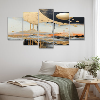 Adley - Abstract Landscape Wall Art Canvas 5 Piece