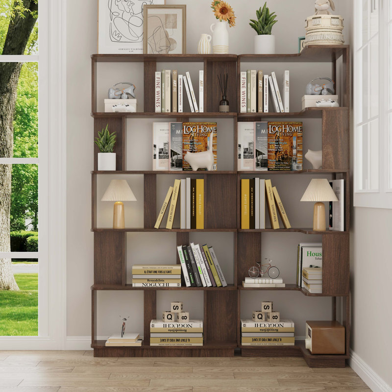 Set Of 2 Free Combination Bookcase Space Saving Corner Bookshelf 55Cm Plus 80Cm Length, 2 Bookcases Group L Shaped Bookcase X 1 + I Shaped Bookcase X 1