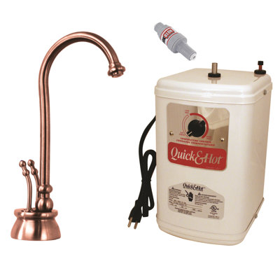 Robinet distributeur d'eau chaude et froide à 2 poignées 10 po avec réservoir de chauffage Docalorah