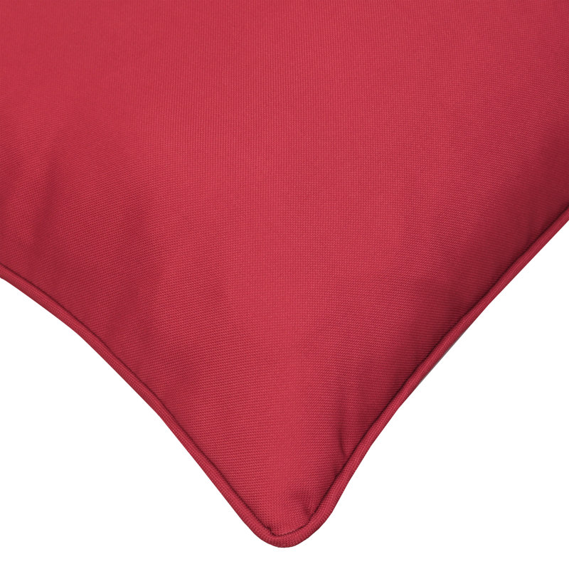 Outdoor Solid Pillow, 18"H x 18"W, Red