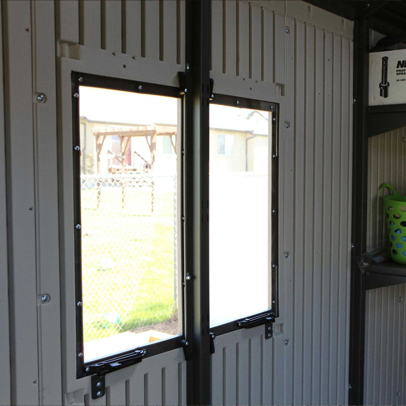 Lifetime 11 Ft. X 11 Ft. High-density Polyethylene (plastic) Outdoor Storage Shed With Steel-reinforced Construction
