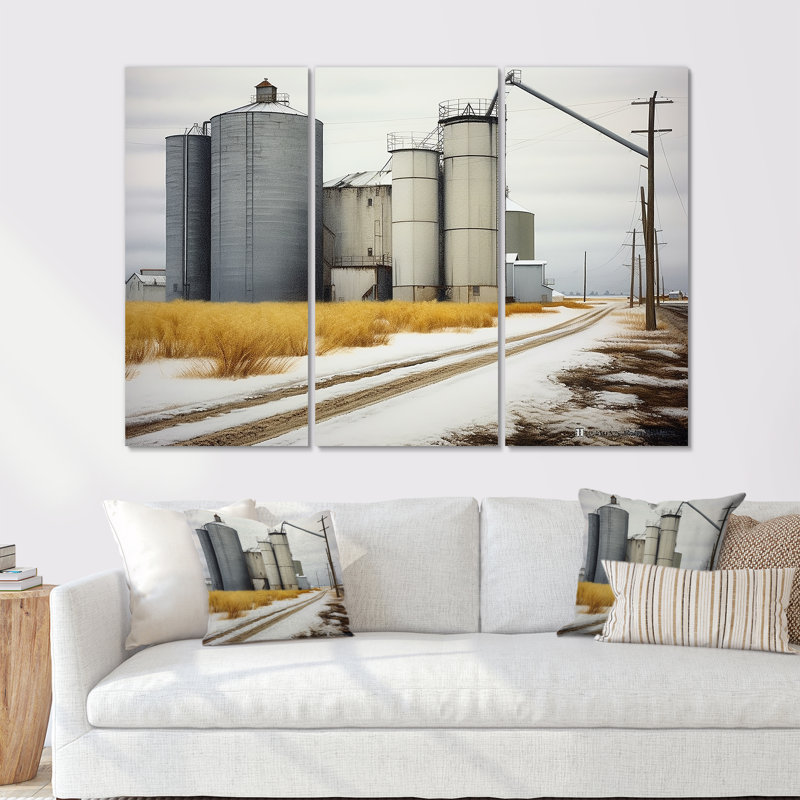 «Factory Winter Scenery In Simplicity I», ensemble de reproductions d'art mural, Toile tendue, H 40 po x l 60 po x P 1 po