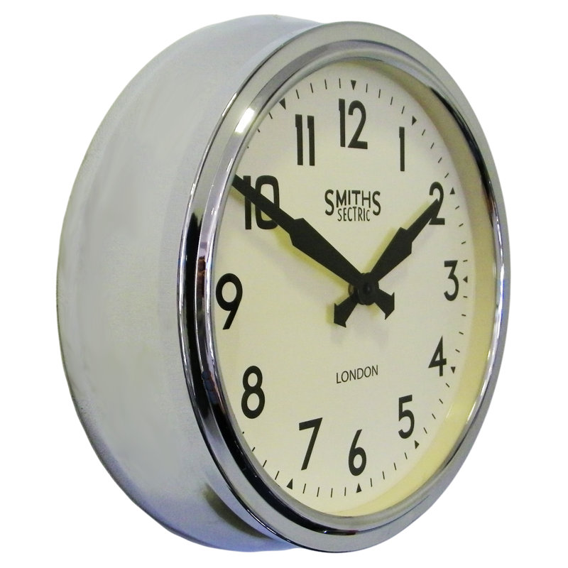 Smiths Retro Wall Clock - 38cm, Silver