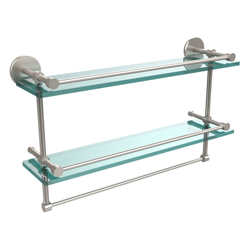 Dalston 2 Piece Tiered Shelf with Towel Bar, Matte Gray