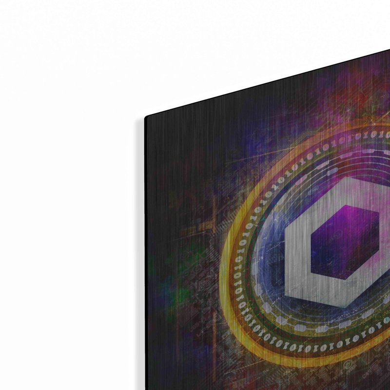 Art mural en métal Latitude Run® «Chainink Crypto Halo» par Epic Portfolio, H 12 po x l 12 po