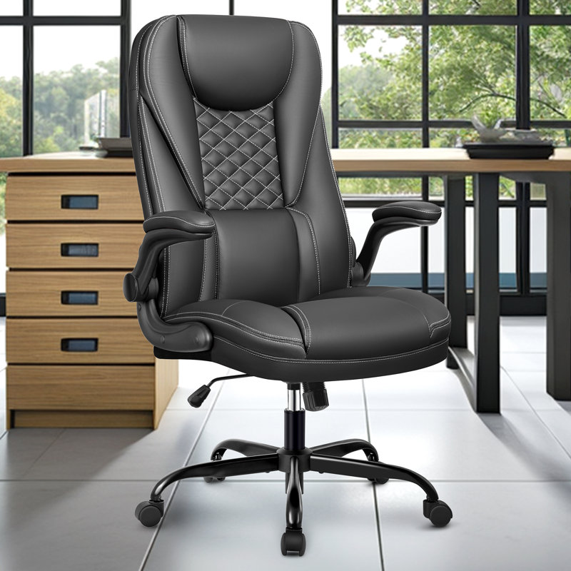 Fauteuil de direction ergonomique avec accoudoirs rabattables Loriece, Noir