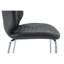 Ensemble de 4 chaises d'appoint pour salle à manger, cuir huilé gris ardoise, dossier haut capitonné à losanges, pieds en métal