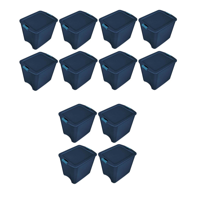 Loquet et porte 12 gallons Sterilite, 72 Quart, Bleu, 12-Pack