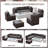 9 Pieces Sofa Sectional Seating Group with Cushions and Fire Pit Table-419026371