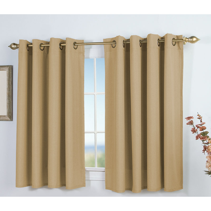 Room Darkening Curtain Single Panel, Gold Leaf, 56" W x 45" L