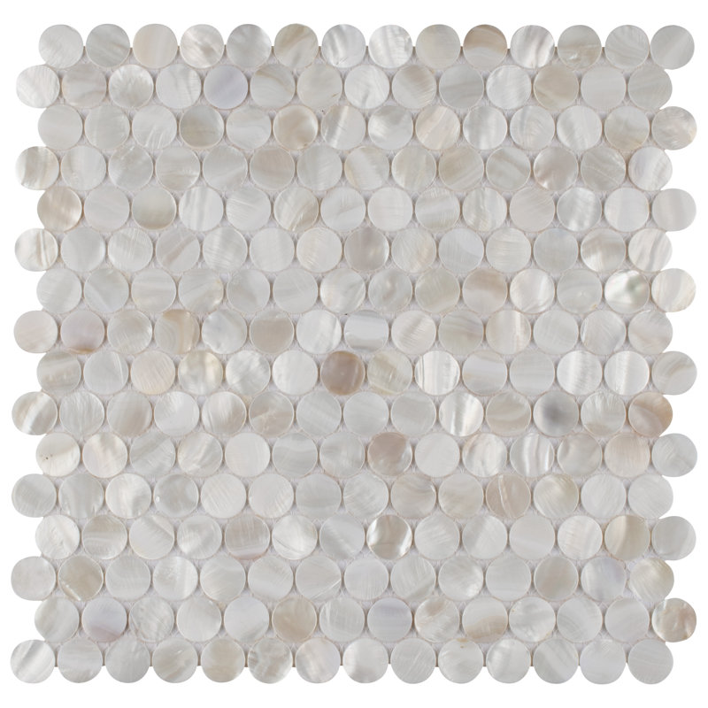 Conchella 1" x 1" Seashell Penny Round Mosaic Tile