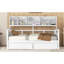 Lit de jour, support en lattes de bois, avec tablette de chevet et deux tiroirs, blanc-1588056416