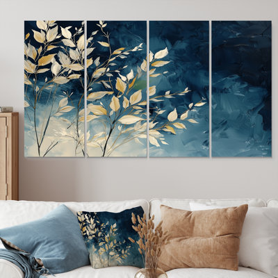 «Blue and White Ferns Whispers In The Wild III», ensemble d'impressions d'art mural fougères