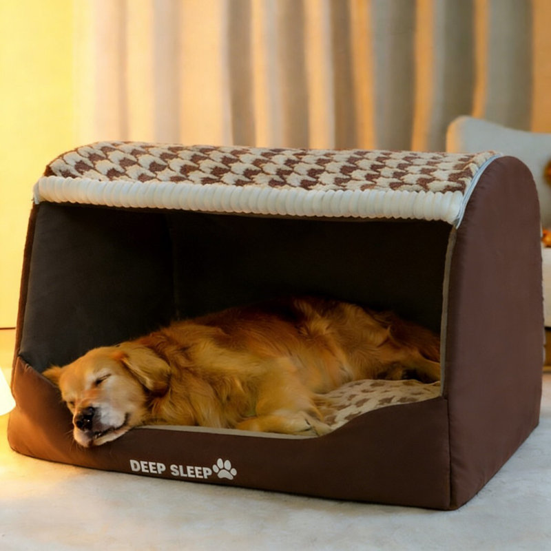 Grand lit pour chien matelassé chaud, 15.75" H x 21.65" W x 16.93" D