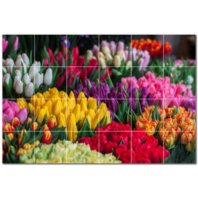 Spring Photo 12'' x 12'' Satin Ceramic Decorative Mural