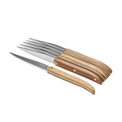 Ensemble de 6 couteaux steak laguiole evolution