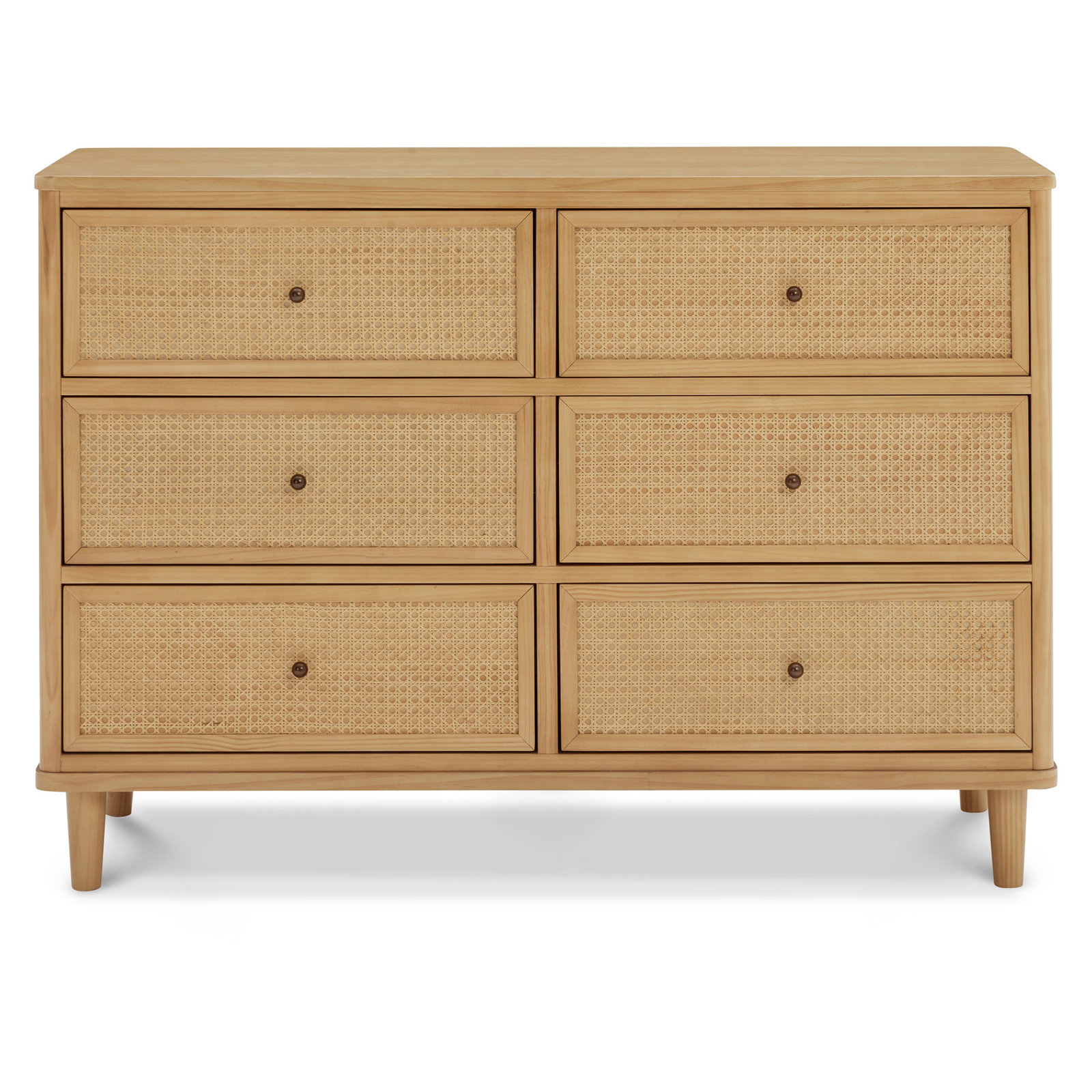 Marin 6 Drawer 19.49" W Dresser, Honey/ Honey Cane