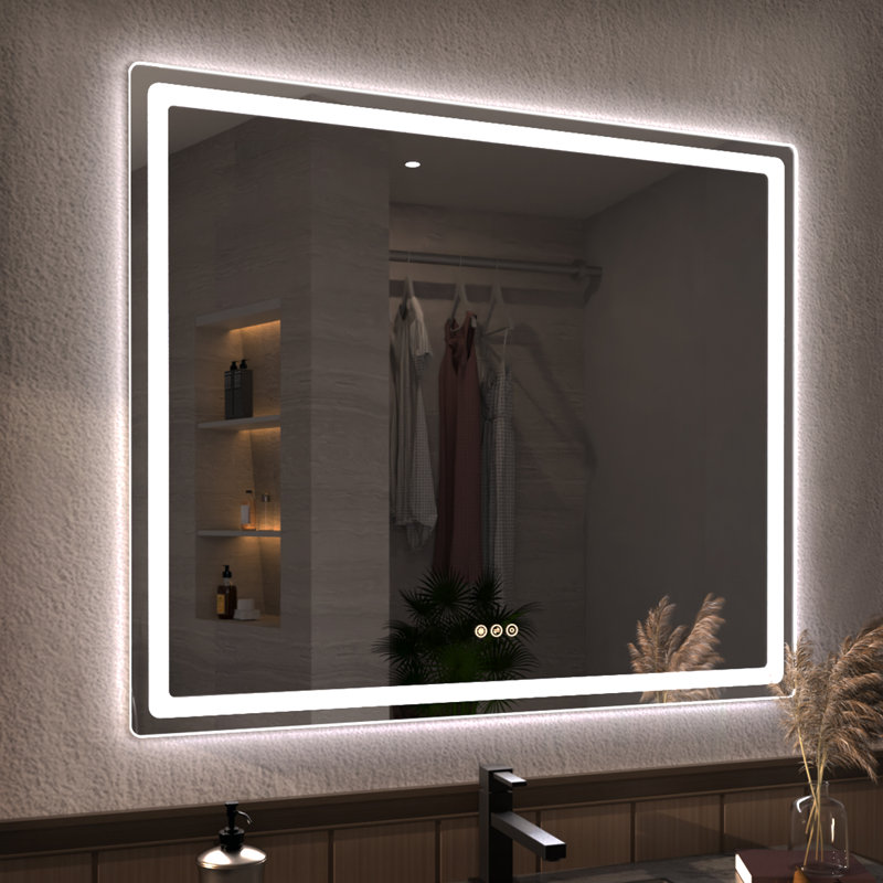 Miroir de salle de bain mural Niveous, 36 po x 42 po, Rectangulaire