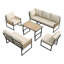 Outdoor Conversation Set 7 Places With 2 Sofas, 2 Armchairs And 1 Table Beige