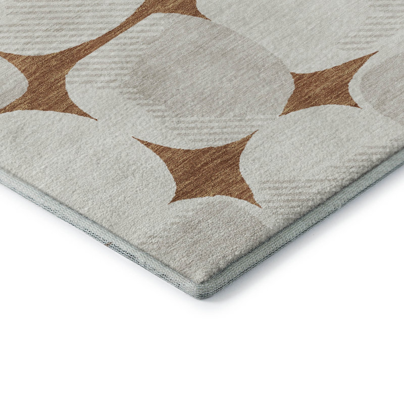 Premium Machine Washable Prisco Paprika Rug, Rectangle 9' x 12'