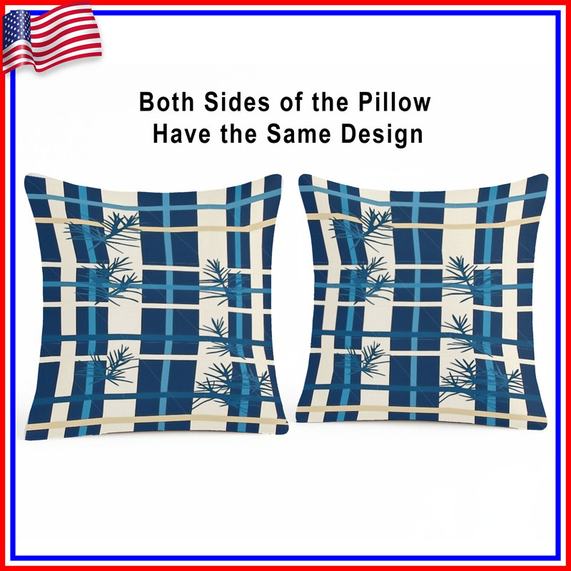 Coussin Plaid, 16 po x 16 po