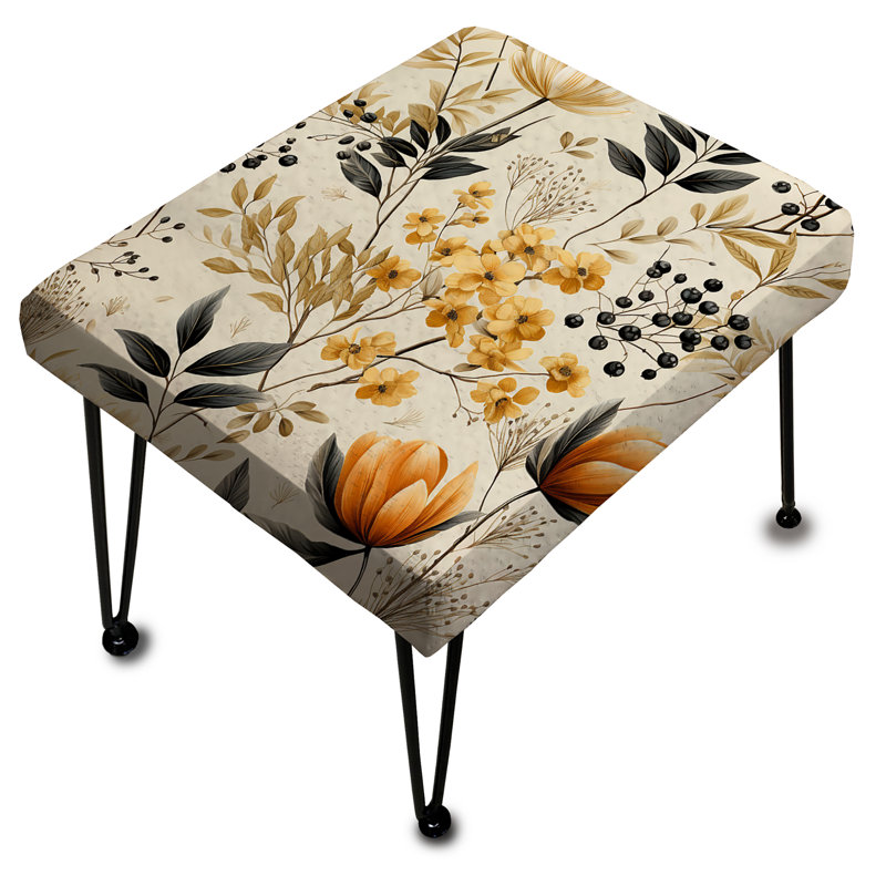 Botanical Flowers Rustic Charm - Botanical Rectangle Ottoman