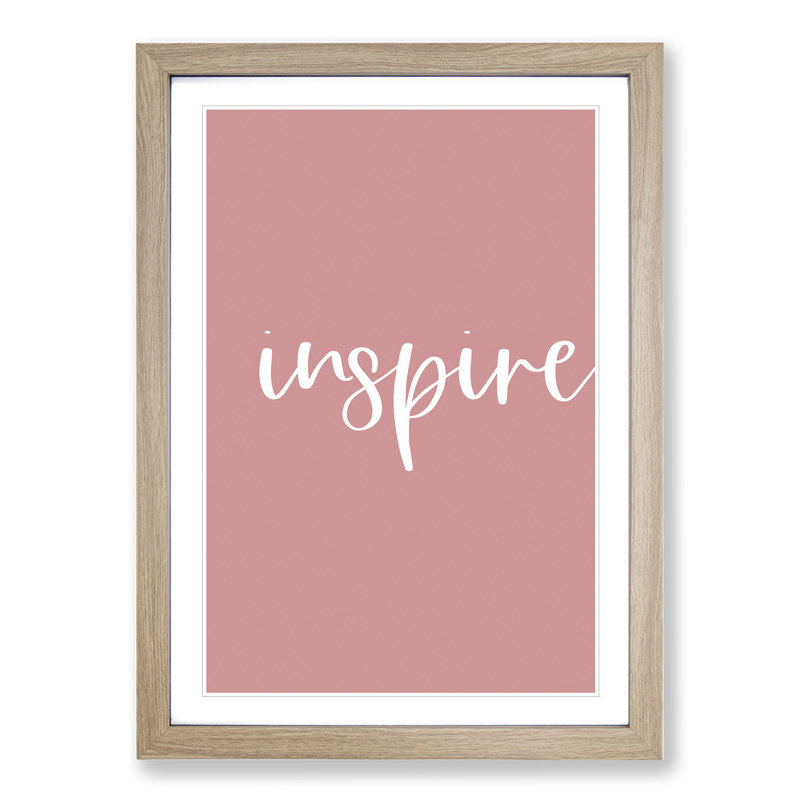 Inspire - Picture Frame Typography, 90cm H x 65cm W x 2cm D, Oak