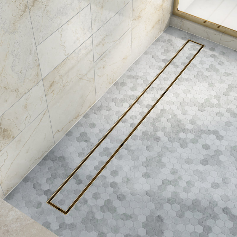 Drain de douche 36 po Dreamline, Laiton brossé, 36"