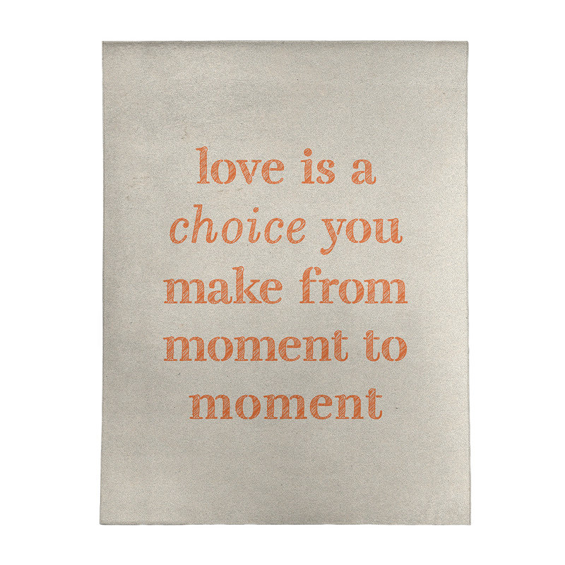 Tapis en chenille en polyester «Love Is A Choice» Quotes, Rectangle 5 pi x 7 pi