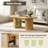 Rhythm Small Coffee Table with Storage, Extendable Dining Table with 2 Tier Storage Shelves, Oval Fluted Coffee Table 