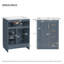 Meuble-lavabo 24 po avec lavabo en céramique intégré, 1 salle de bain, 3 tiroirs et meuble-lavabo simple-542234662