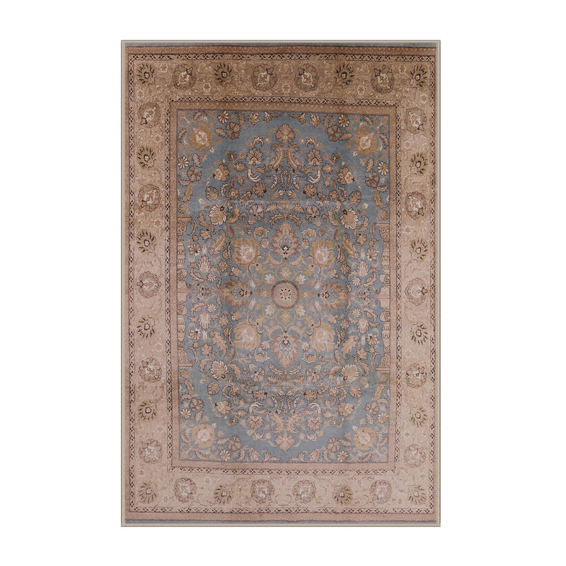 Tapis oriental beige / bleu Ausable, Tapis de couloir 2 pi x 5 pi