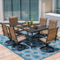 Outdoor Dining Set, PVC-coated polyester Fabric, Powder-coated Iron Frame