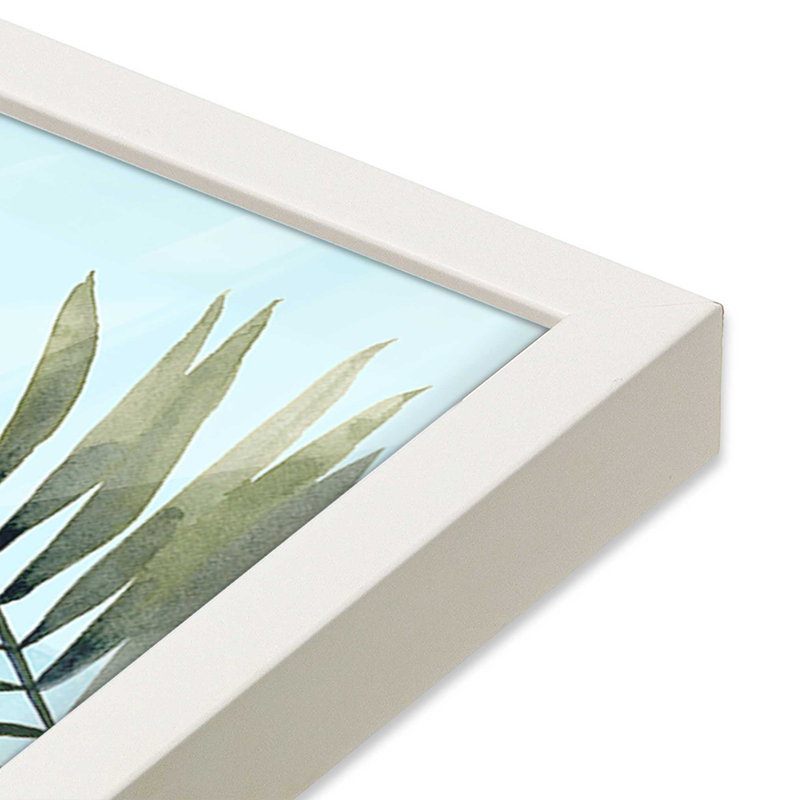 «Beachside Christmas I Print», Cadre simple opaque blanc, bois massif, H 21,5 po x l 21,5 po