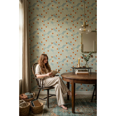 Mid Century Modern Wallpaper Retro Abstract Removable Wall Decor