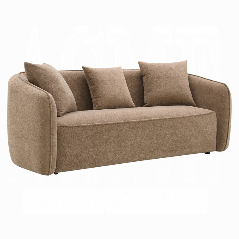 Canapé Choe avec 3 coussins, Brun