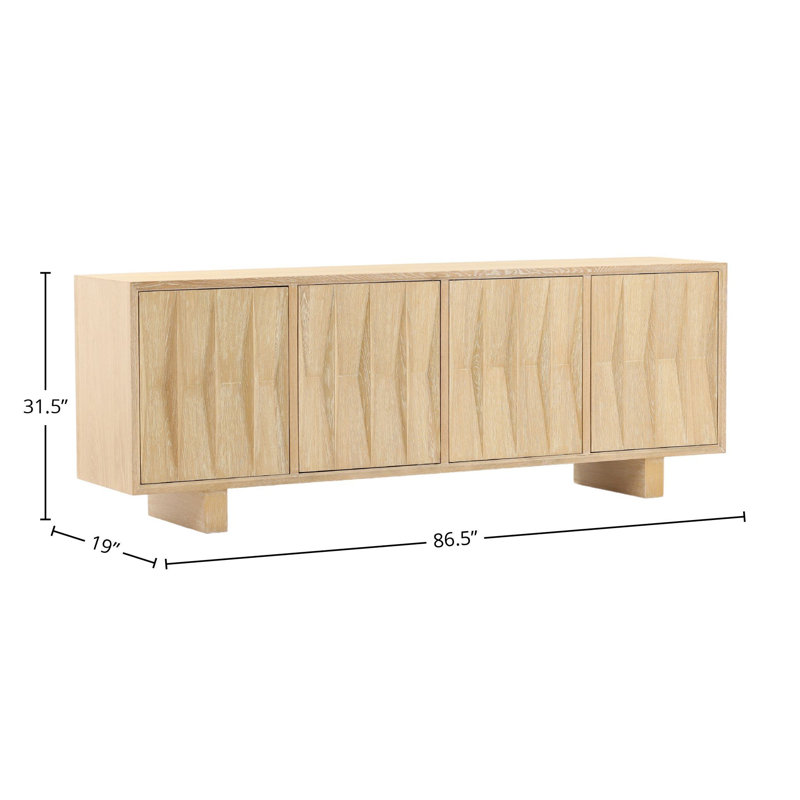 Ximena 87" Wide Sideboard, Light Natural