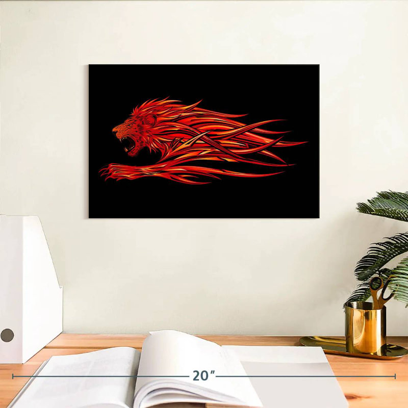 Mur de tête de lion Crowle Blazing, H 8 po x l 12 po