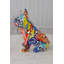 Statue de bouledogue français Evangline en résine graffiti rouge peinte, taille: 8 po x 5 po x H 10 po