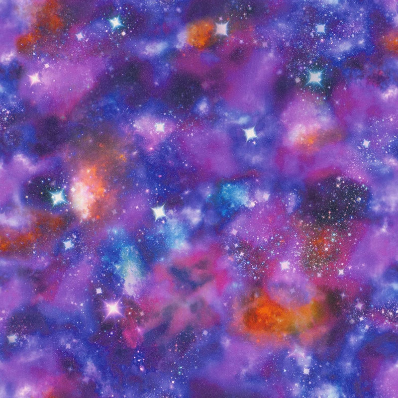 Nebula Purple Blue Paper Charleta Glitter Wallpaper 10.5 x 0.53 Roll
