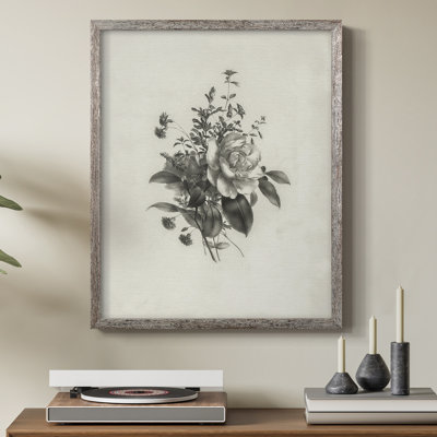 Vintage Floral Print CCCXXXVIII Framed Print - Solid Wood