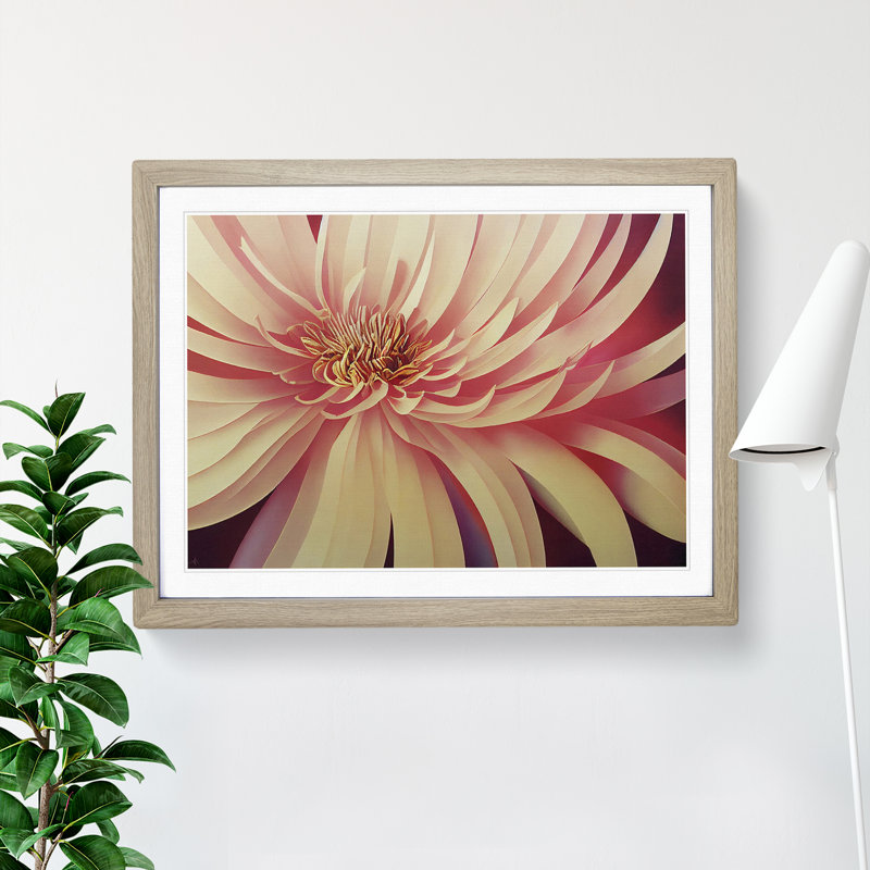 Chrysanthemum Flower Vol.4 - Framed Print, 25cm H x 34cm W x 2cm D, Oak Framed