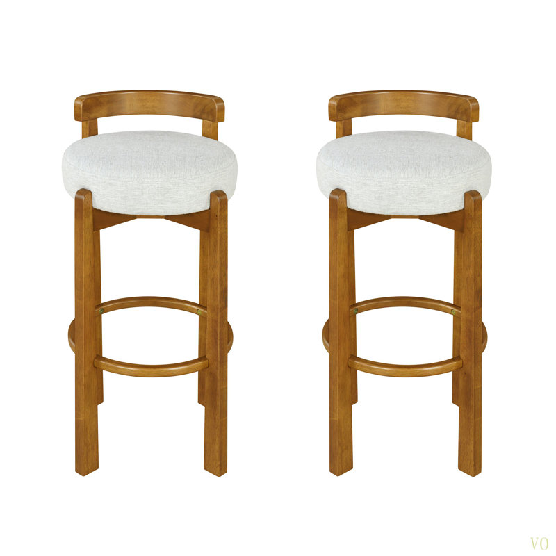 Ensemble de 2 tabourets de bar Elise, Ivoire ivoire