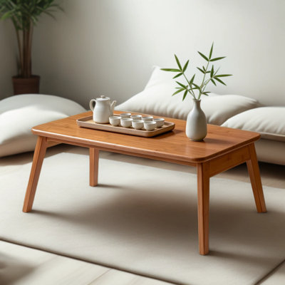 Folding Bamboo Coffee Table Japanese Low Table for Living Room Tatami Minimalist Design